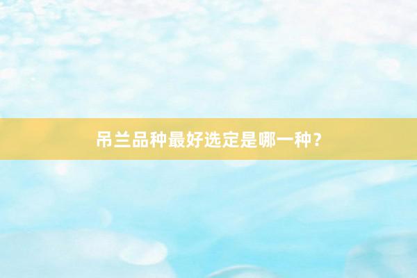 吊兰品种最好选定是哪一种?